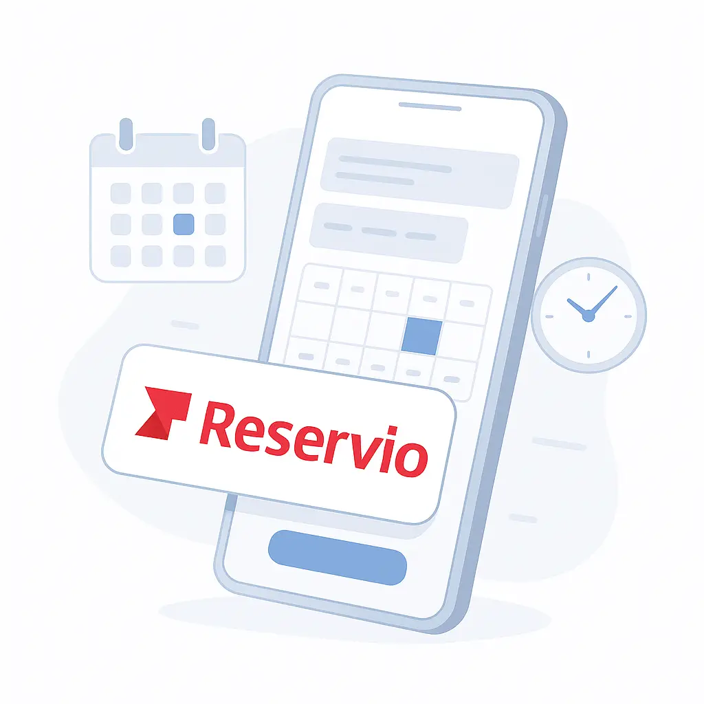 imagem com logo do aplicativo reservio para representar o autoatendimento da bizlimp