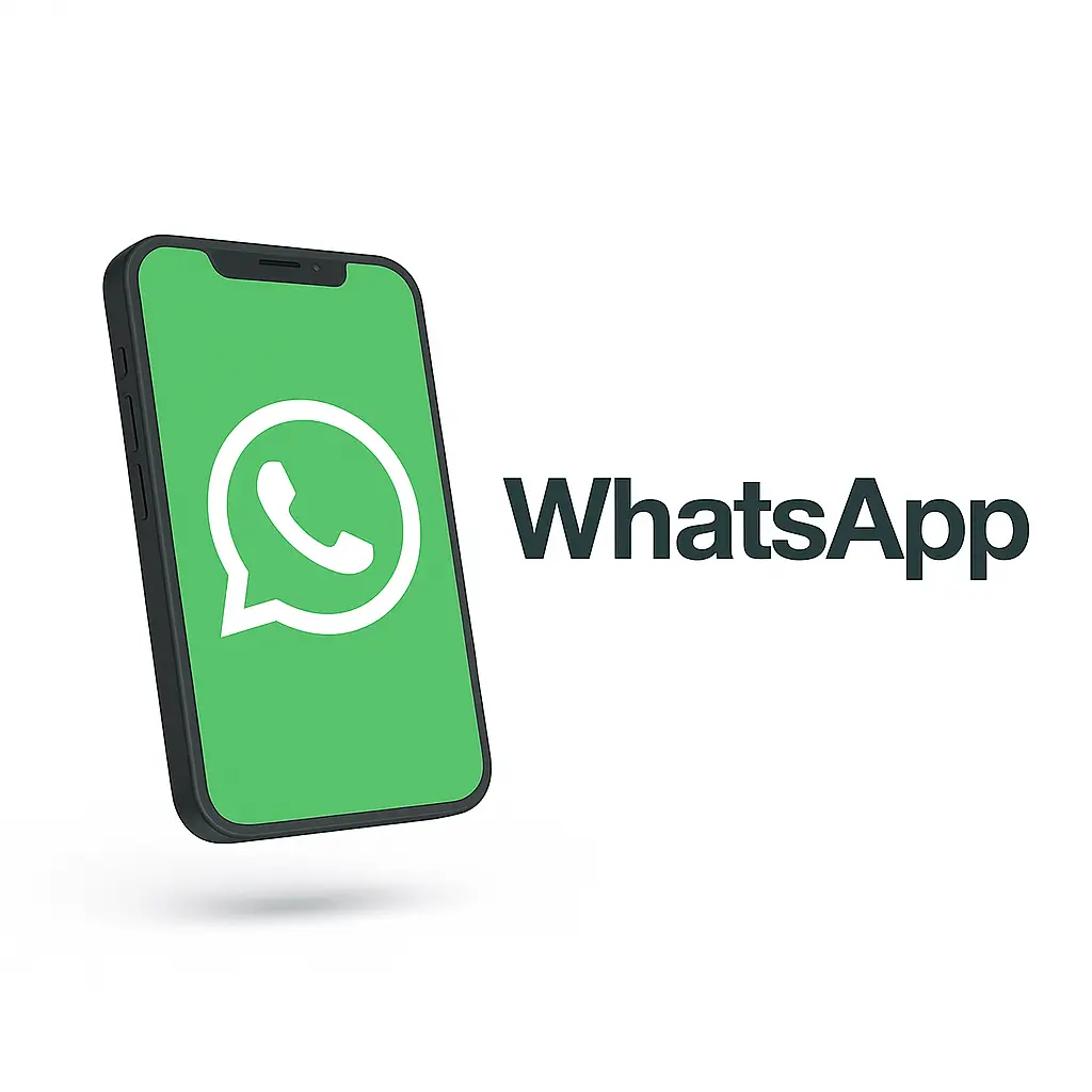 imagem com logo do whatssapp e um celular para represetnar o atendimento via whatsapp