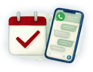 Icones De Calendario E Celular Com Interface De Conversa Com Simbolo Do Whatsapp